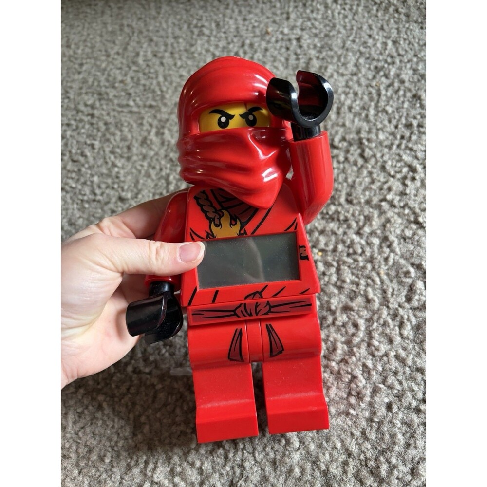 LEGO Ninjago Kai Red Ninja Minifigure Alarm Clock 2012 ClicTime Tested & Working